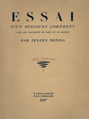 cover image of Essai d'un discours cohérent sur les rapports de Dieu et du monde